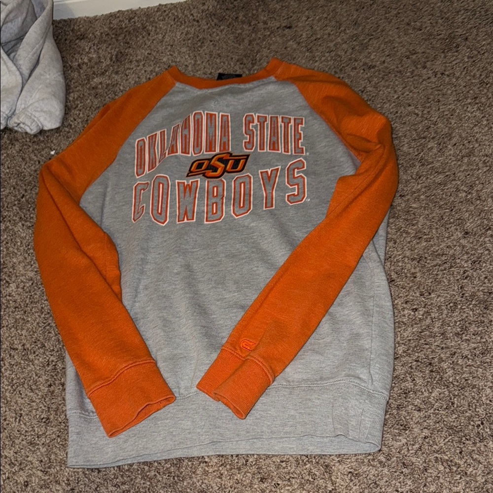 Colosseum Orange and Gray Raglan Sweatshirt